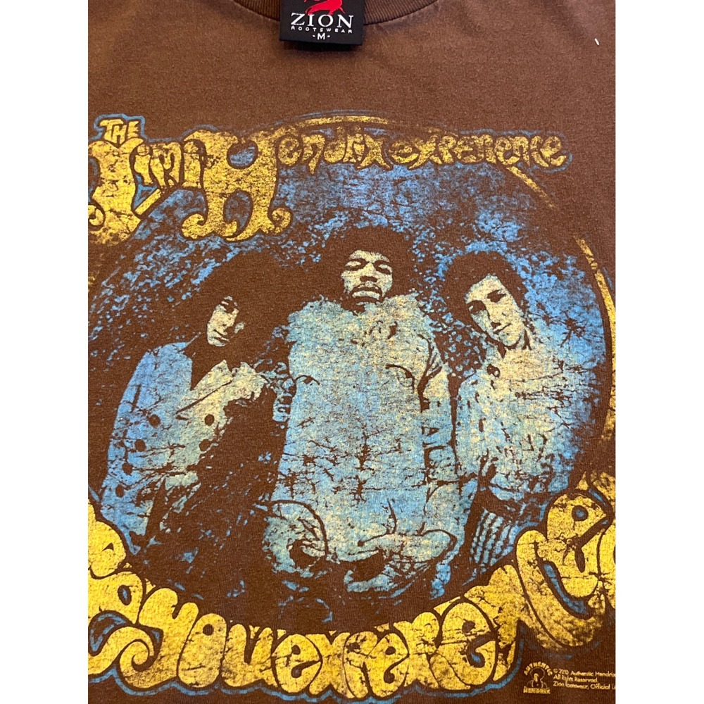 Zion Rootswear Jimi Hendrix Experience Brown Graphic T Shirt‎ Men's Medium